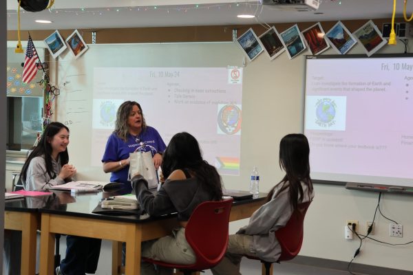 Science teacher Paige Lundquist leads her third period Honors Biology class on May 10.