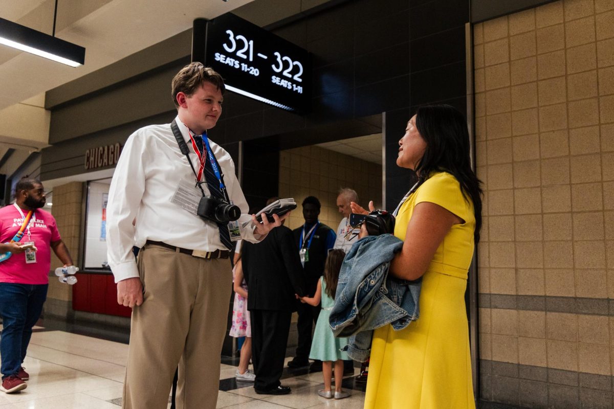 Central Times reporter C.J. Getting interviews Illinois state Rep. Janet Yang-Rohr at the DNC on Wednesday, Aug. 21. Yang-Rohr represents Illinois'  41st District in the Illinois General Assembly, which includes Naperville Central.