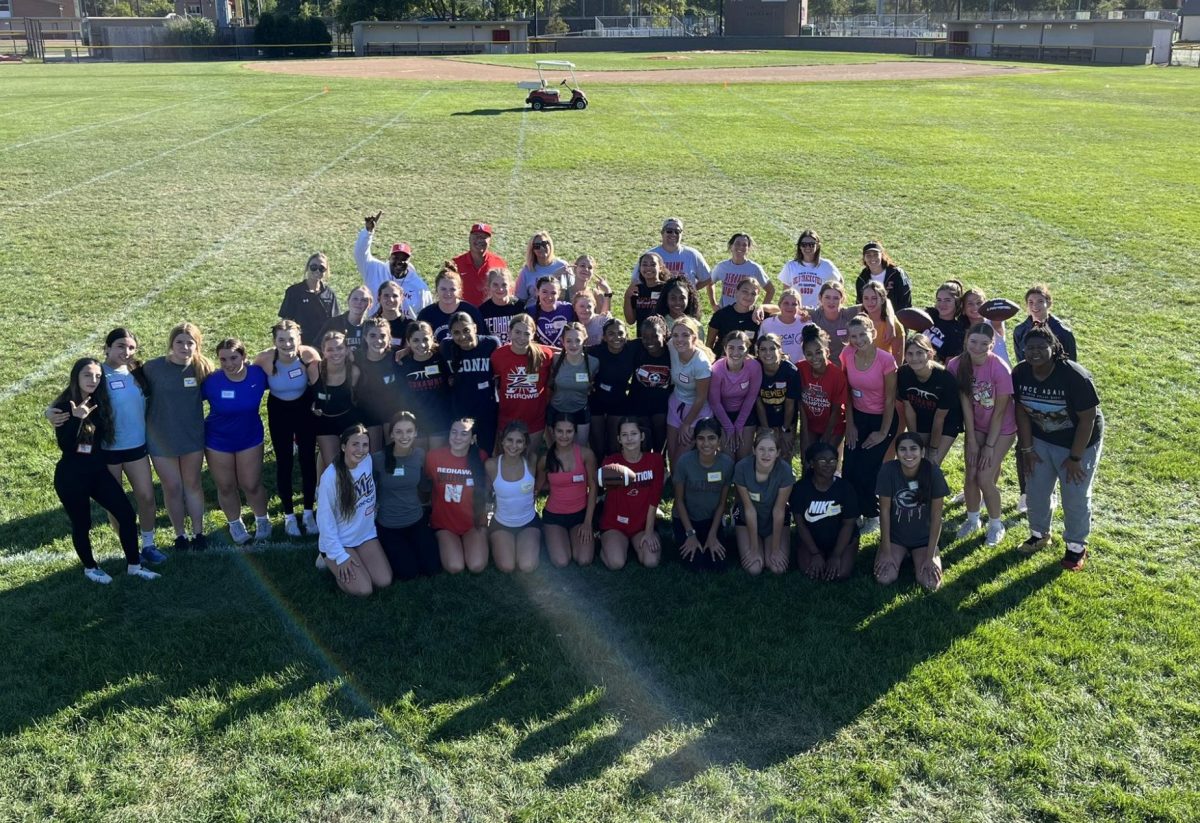 Girls flag football is set to be offered as a sport at Naperville Central starting in the fall 2025 athletic season. Multiple clinics are being offered in September and October 2024. Photo courtesy of Jeff Plackett.