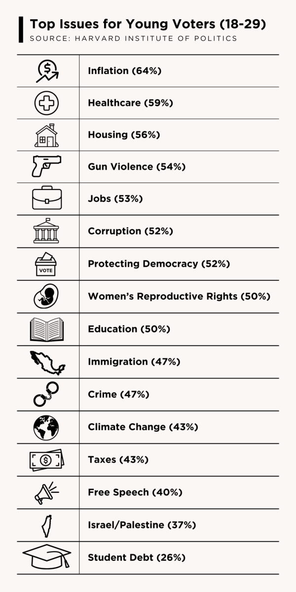 Top Issues for Young Voters (18-29) (8.5 x 17 in)