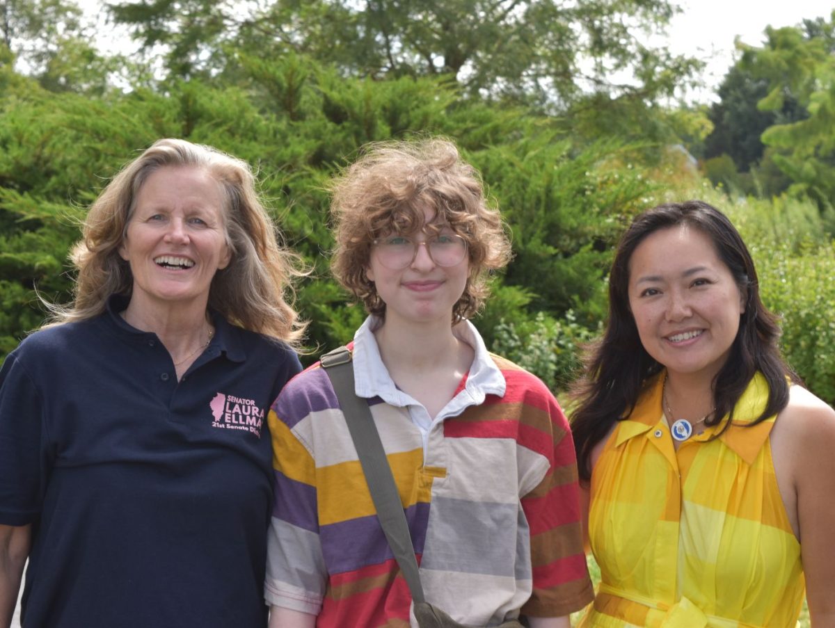 Iris Shadis-Greengas (middle) poses with Illinois State Sen. Laura Ellman (left) and Illinois State Rep. Janet Yang Rohr (right) at Naperville’s second annual Heroes and Helicoptors event on Aug 17. (Photo courtesy of Iris Shadis-Greengas)