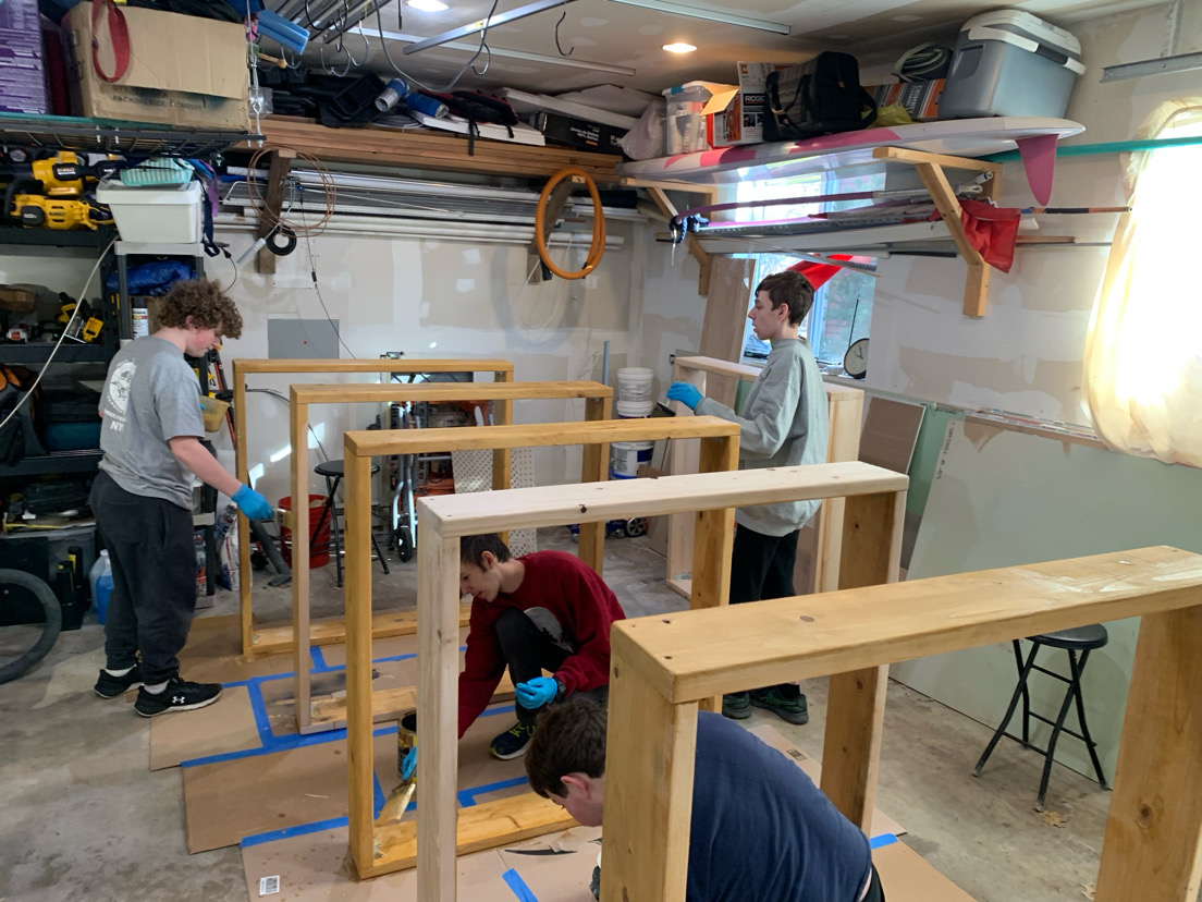 Students build raised beds to support community gardening projects with the Chicago Green Initiative. (photo courtesy of Andrew Lazovski)