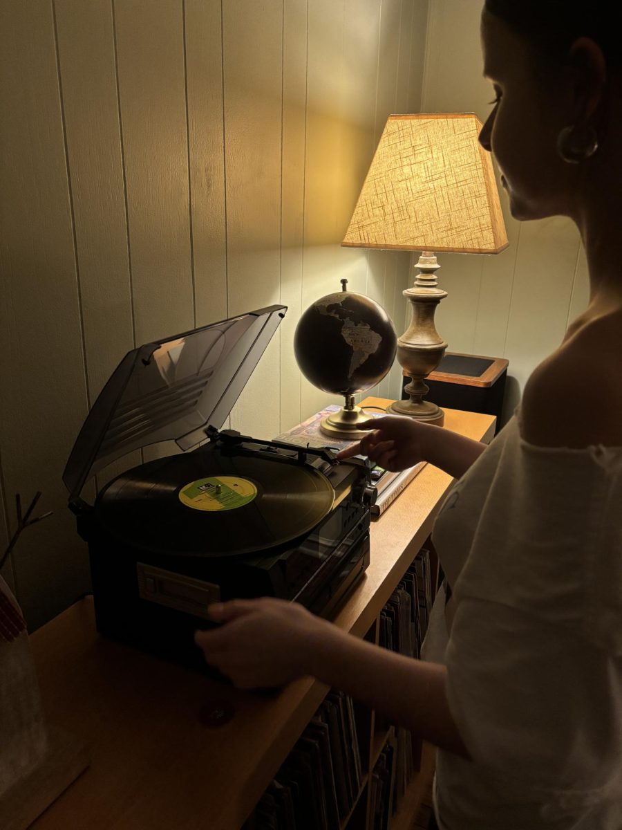 Betty Riddle uses the record player in her living room to play her large collection of vinyls. (Photo courtesy of Betty Riddle) 