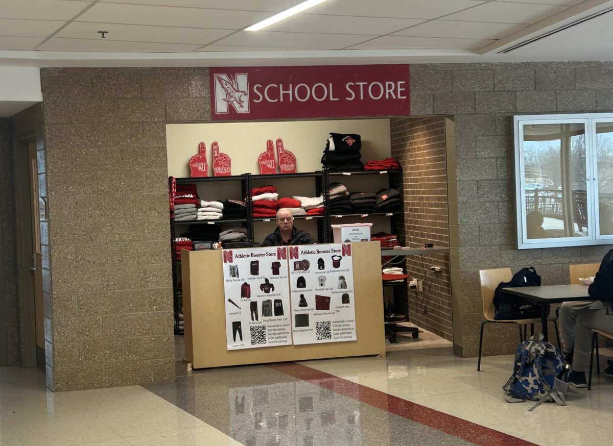 The reopened school store is on the eastern side of Naperville Central's cafeteria. The store offers vocational opportunities while supporting the Booster Club. 